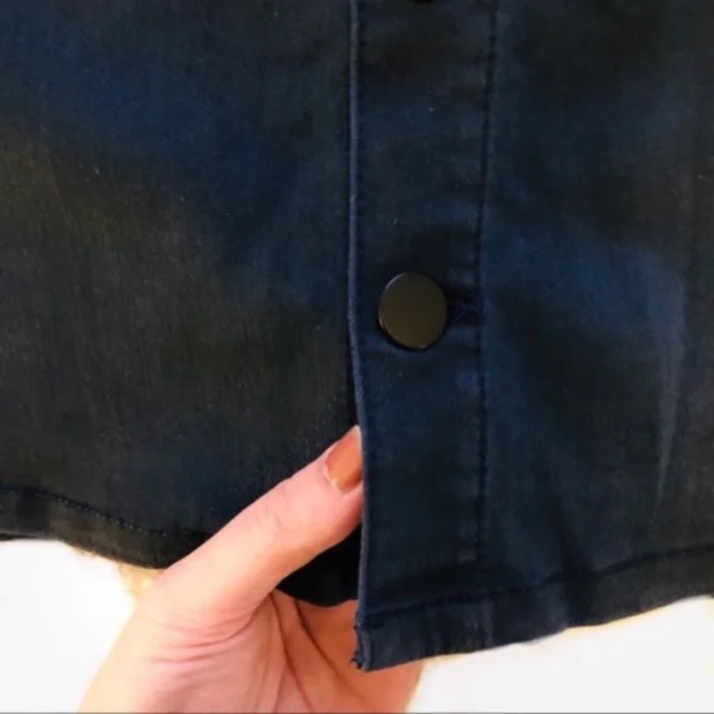 NWOT Altar'd State Navy Button Front Denim Mini Skirt - Picture 4 of 5